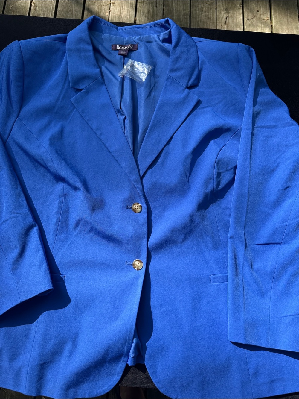 Roaman's Bright Blue Single-Breasted Blazer